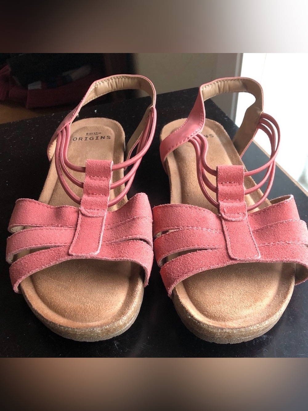 Origins Coral Suede Sandals